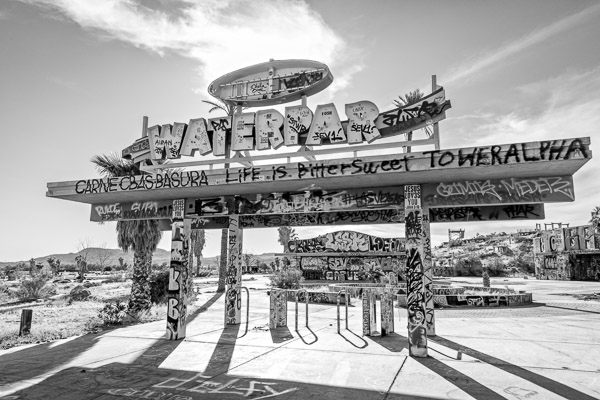 Abandoned Rock-A-Hoola Water park, Lake Dolores, California